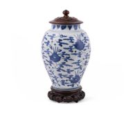 A large Chinese blue and white jar