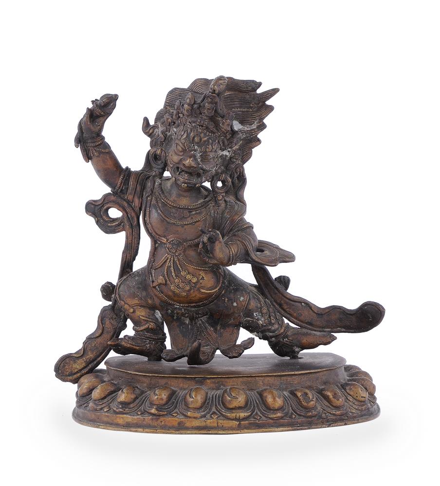 A Tibetan bronze figure of Vajrapani