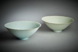 Two Chinese qingbai lobed bowls