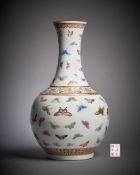 A Chinese famille rose 'Hundred Butterflies' bottle vase