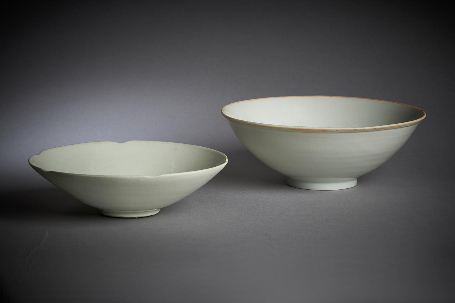 A Chinese white-glazed lobed bowl