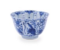 A Chinese porcelain blue and white deep Kraak 'crow' bowl