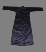 An Imperial Chinese heather-grey satin silk damask informal woman's long robe