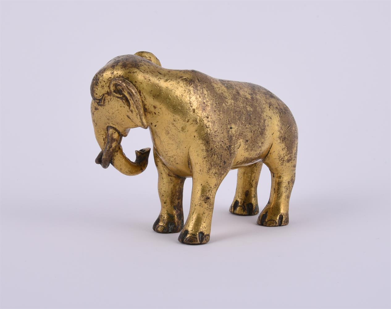 A Sino-Tibetan gilt bronze elephant - Image 3 of 3