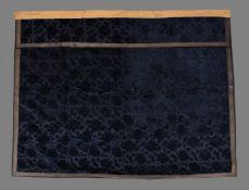 A Chinese Court woven cut velvet silk made into a table panel