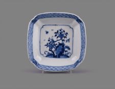 A Chinese porcelain blue and white square saucer dish