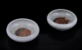 Two Chinese qingbai shallow cylindrical censers