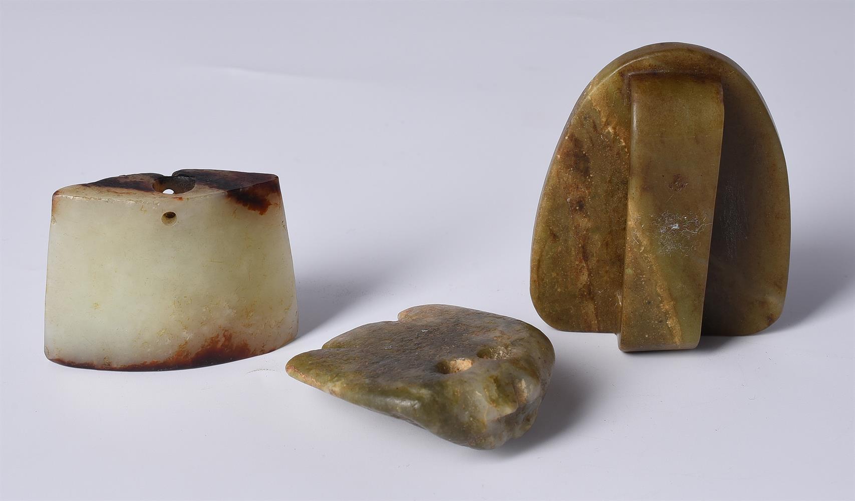 Three Chinese archaic style jades - Image 2 of 2