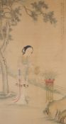 Gu Luo (1763-After 1837), Lady in the garden