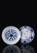 A fine pair of Chinese blue and white dishes