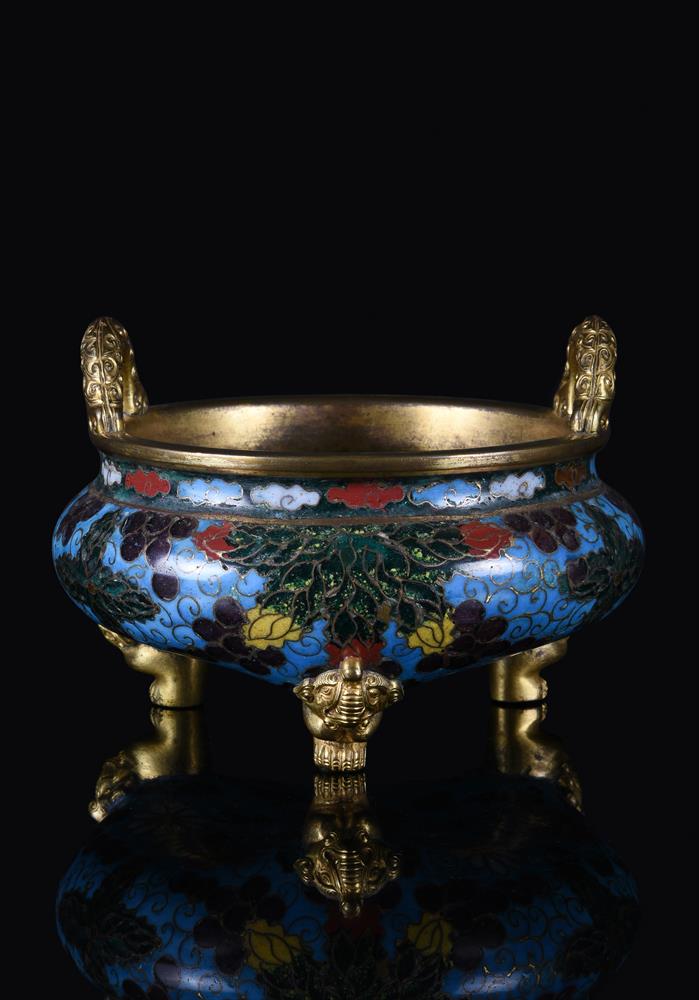 A rare Chinese Cloisonné enamel censer