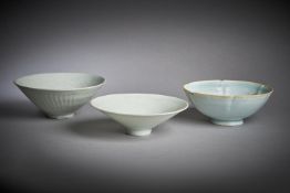 Three small Chinese qingbai bowls