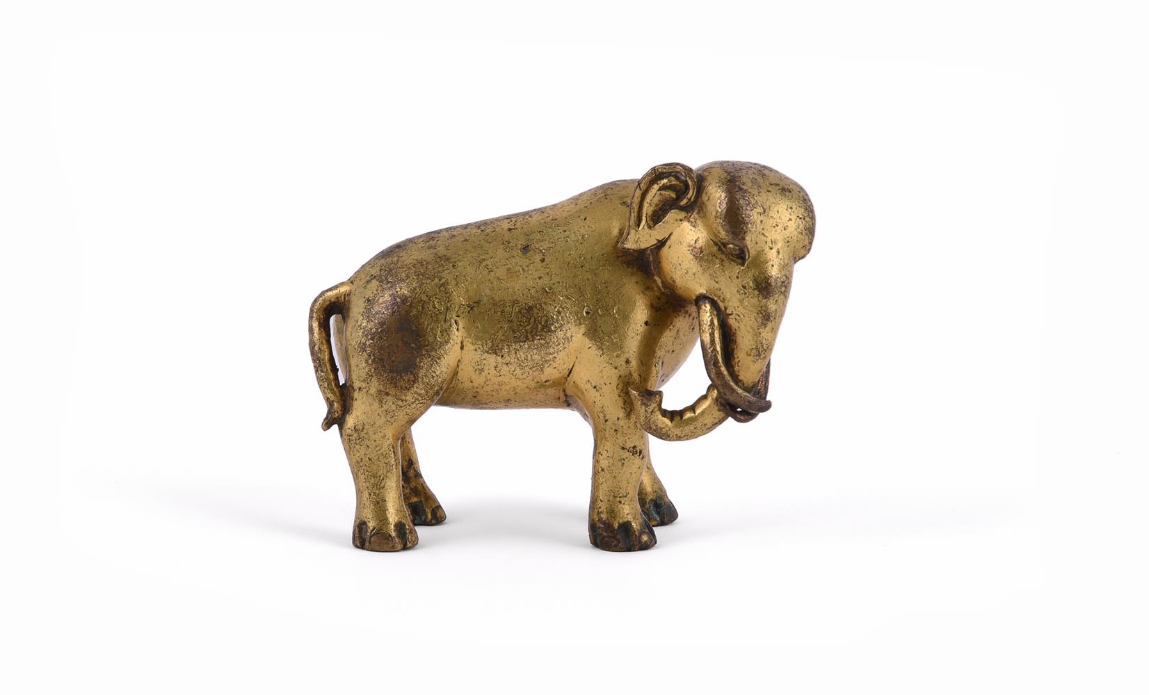 A Sino-Tibetan gilt bronze elephant - Image 2 of 3