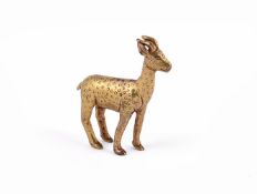 A Sino-Tibetan gilt bronze deer