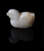 A Chinese white jade 'Mandarin duck' pendant