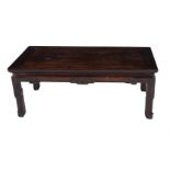 A Chinese hardwood Kang low table