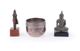 A Small Thai Bronze Figure of Buddha