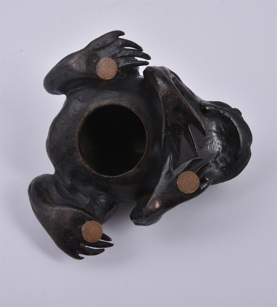 Y A Japanese Cast Bronze Hanaike (or wall vase) in the form of a leaping carp - Image 10 of 11