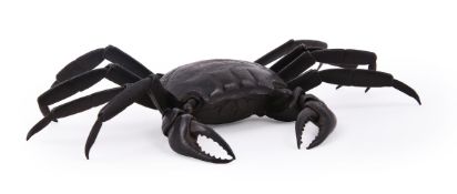 A Japanese Iron Articulated Model of a Crab (Jizai Okimono) naturalistically rendered with chased de