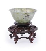 A Chinese mottled hardstone bowl