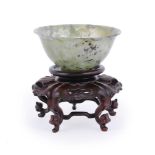 A Chinese mottled hardstone bowl
