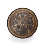 A Qajar gold damascened steel shield