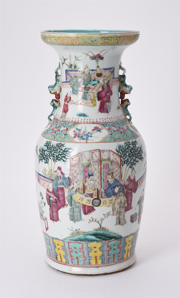 A Cantonese famille rose vase - Image 3 of 6