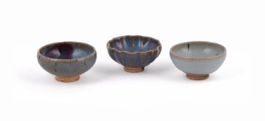 A Group of three Jun-glazed bowls