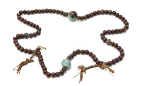 A Tibetan Buddhist prayer necklace