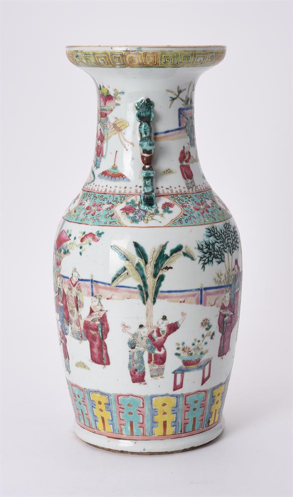 A Cantonese famille rose vase - Image 2 of 6