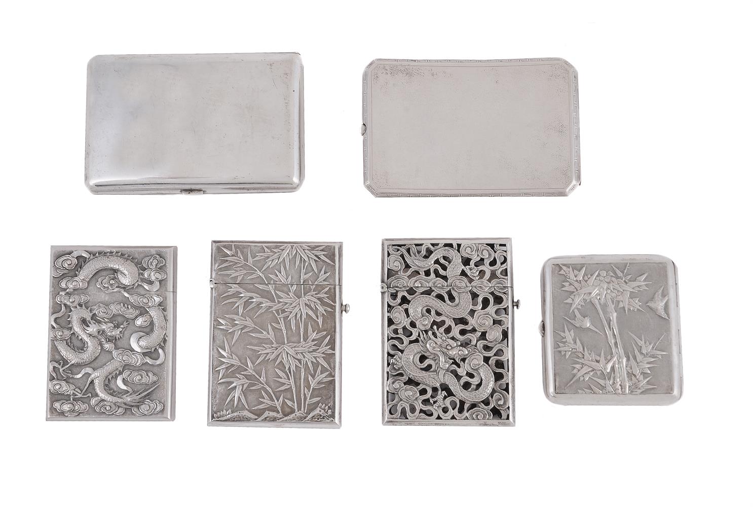 A group of Chinese export silver card cases - Image 2 of 6