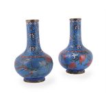 A pair of Chinese cloisonné vases