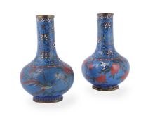 A pair of Chinese cloisonné vases