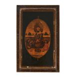 A Qajar lacquer mirror case and cover