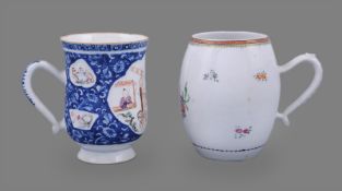 A Chinese Export bell-shaped Famille Rose tankard