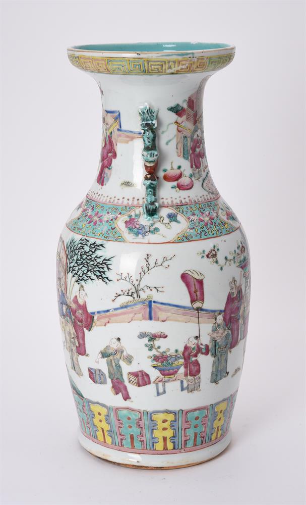 A Cantonese famille rose vase - Image 4 of 6