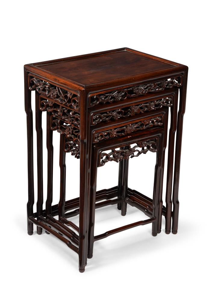 A set of Chinese graduated hardwood quartetto occasional tables - Image 2 of 2