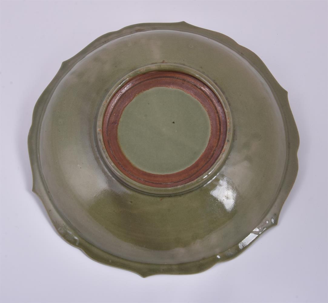 A Japanese Arita Celadon Dish of circular form within the barbed - Image 2 of 2