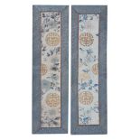 A pair of Chinese kesi panels