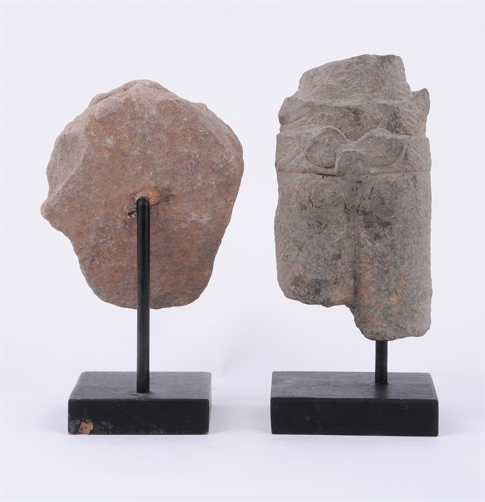 Two Khmer grey sandstone fragments - Image 3 of 3