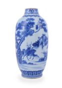 A Chinese blue and white 'deer and crane' vase