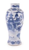 A Chinese blue and white vase