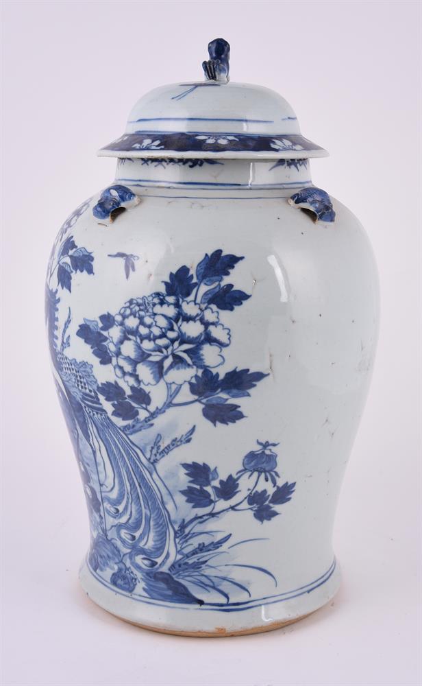 A Chinese blue and white 'Phoenix' jar and cover - Image 2 of 5