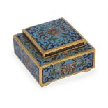 A Chinese cloisonné box and cover