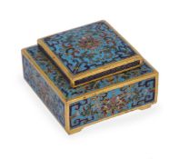 A Chinese cloisonné box and cover