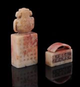 Two Chinese soapstone seals