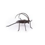 Jizai Okimono: A Japanese Articulated Iron Model of a Firefly (Lampyridae) with a dark