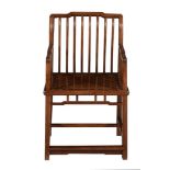 A Chinese hardwood stick-back chair