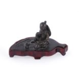 A Chinese bronze 'Fisherman' scroll weight