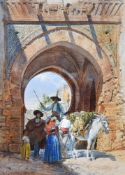 Henry Stanier (British 19th century), Spanish peasants under an arch
